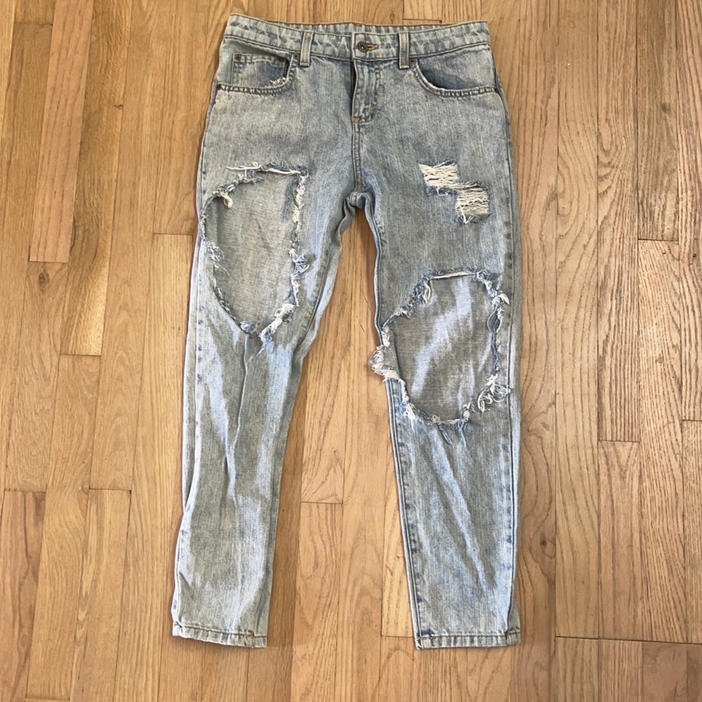 Extremely ripped boyfriend jeans